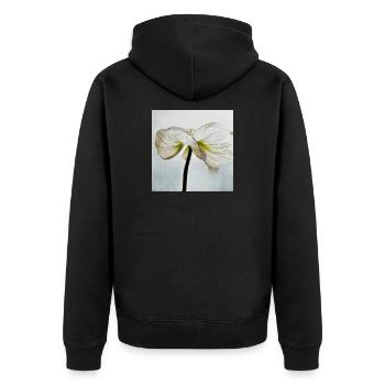 Fleur de pavot blanc - Veste à capuche bio Premium Unisexe - noir - Dos - Nico (187cm)