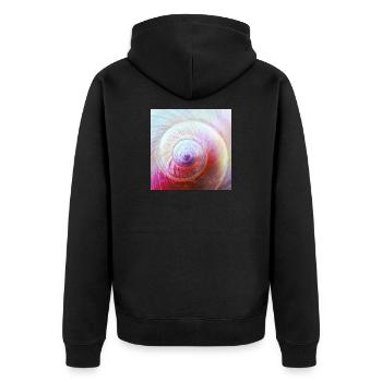 Spiralenschale - Unisex Premium Bio Zip Hoodie - Schwarz - Hinten - Nico (187cm)
