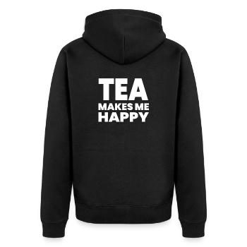 Tee - Unisex Premium Bio Zip Hoodie - Schwarz - Hinten - Nico (187cm)