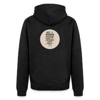 Pas du matin, juste café - Veste à capuche bio Premium Unisexe - noir - Dos - Nico (187cm)