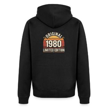 Original 1980 Edition Limitée - Veste à capuche bio Premium Unisexe - noir - Dos - Nico (187cm)