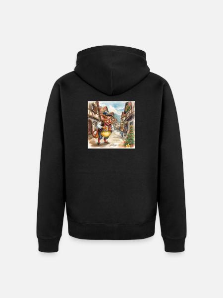 Goblin am Weihnachtsmarkt - Unisex Premium Bio Zip Hoodie - Schwarz