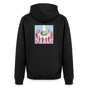 La Terre entourée de communauté - Veste à capuche bio Premium Unisexe - noir - Dos - Nico (187cm)