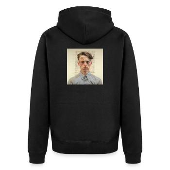 Patchwork Portrait Collage - Unisex Premium Organic Zip Hoodie - black - Back - Nico (187cm)