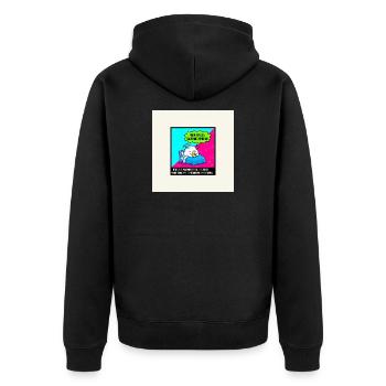 Energieträume-Modus - Unisex Premium Bio Zip Hoodie - Schwarz - Hinten - Nico (187cm)