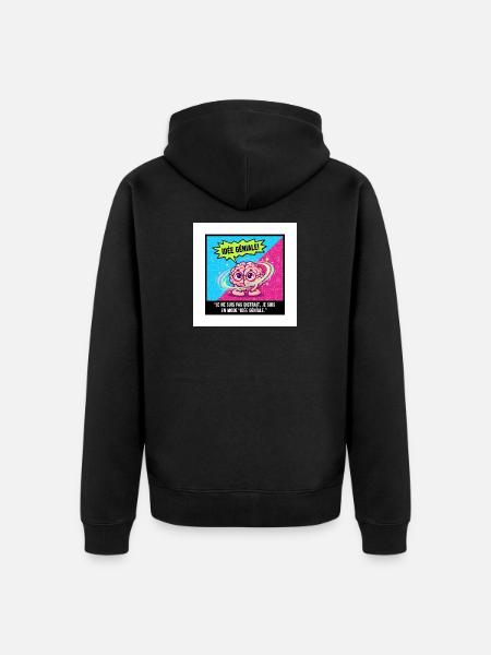Geniale Idee Brain Pop - Unisex Premium Bio Zip Hoodie - Schwarz