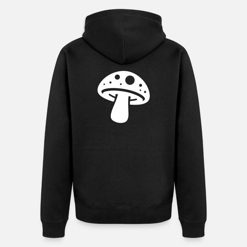 Icône de champignon - Veste à capuche bio Premium Unisexe - noir
