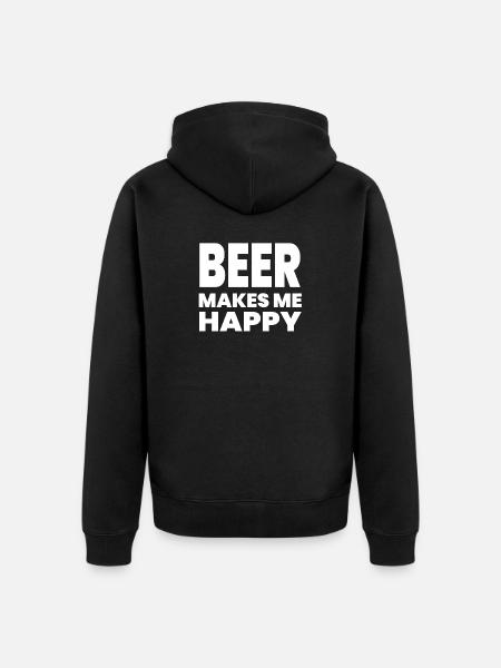 Bier - Unisex Premium Bio Zip Hoodie - Schwarz