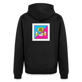 Energiesparmodus der Hängematte - Unisex Premium Bio Zip Hoodie - Schwarz - Hinten - Nico (187cm)