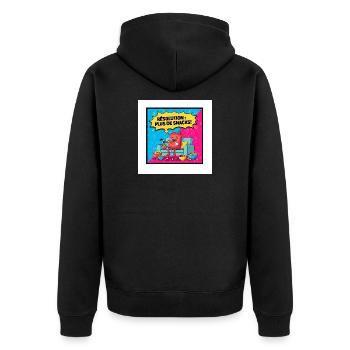 Popcorn Zeichnung Snack Party - Unisex Premium Bio Zip Hoodie - Schwarz - Hinten - Nico (187cm)