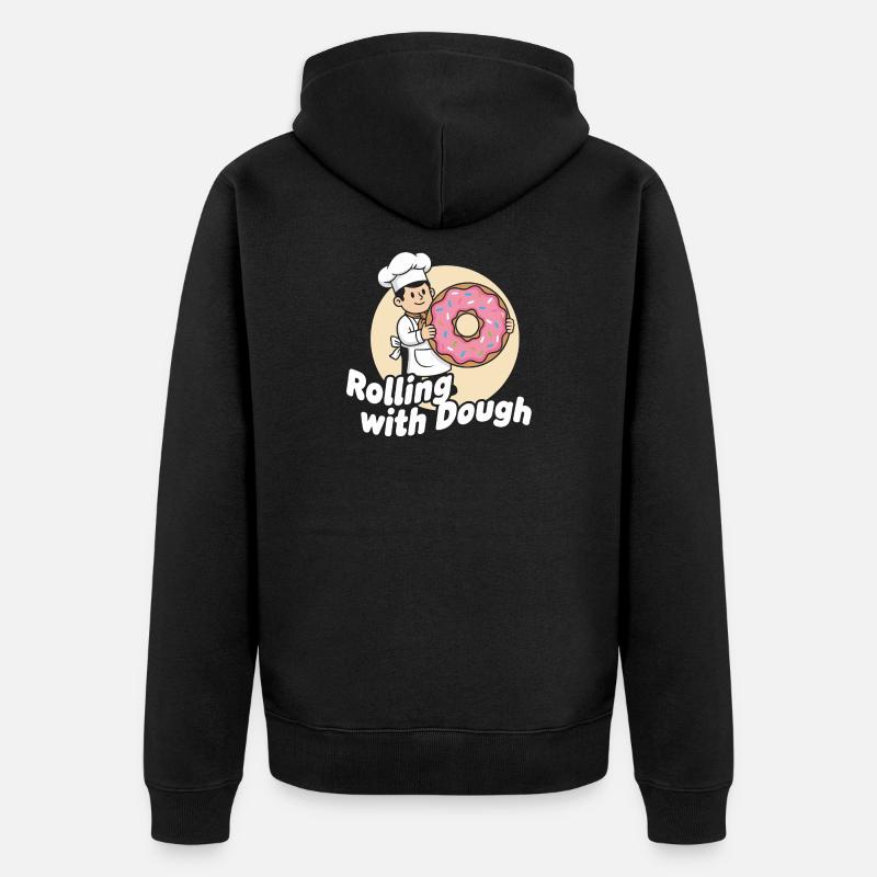 Donut Bäcker Cartoon - Unisex Premium Bio Zip Hoodie - Schwarz