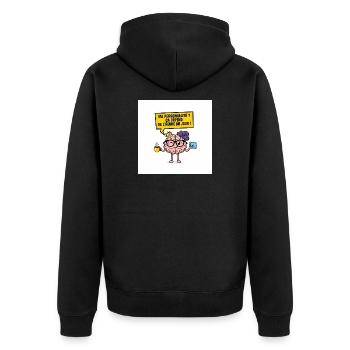 Persönlichkeit je nach Tageszeit - Unisex Premium Bio Zip Hoodie - Schwarz - Hinten - Nico (187cm)