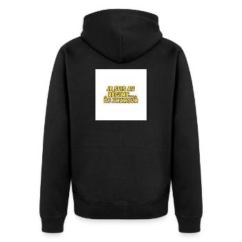 Ich mache eine humorvolle Diät - Unisex Premium Bio Zip Hoodie - Schwarz - Hinten - Nico (187cm)