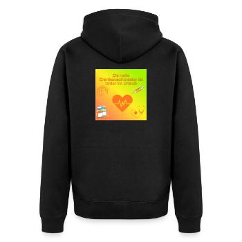 Krankenschwester im Urlaub Humor - Unisex Premium Bio Zip Hoodie - Schwarz - Hinten - Nico (187cm)