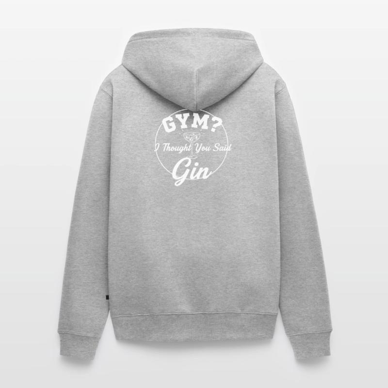 Gym oder Gin ? Unisex Premium Bio Zip Hoodie