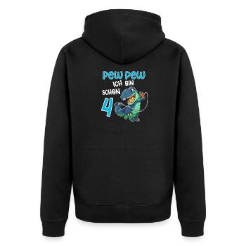 4e anniversaire T Rex Gaming - Veste à capuche bio Premium Unisexe - noir - Dos - Nico (187cm)