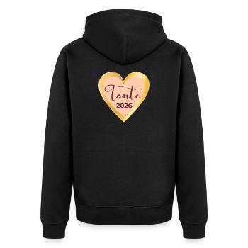 Tante 2026 Coeur de bébé - Veste à capuche bio Premium Unisexe - noir - Dos - Nico (187cm)