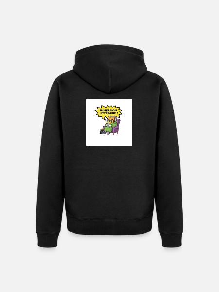 Farbenfrohes literarisches Eintauchen - Unisex Premium Bio Zip Hoodie - Schwarz