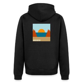 Herbst - Unisex Premium Bio Zip Hoodie - Schwarz - Hinten - Nico (187cm)