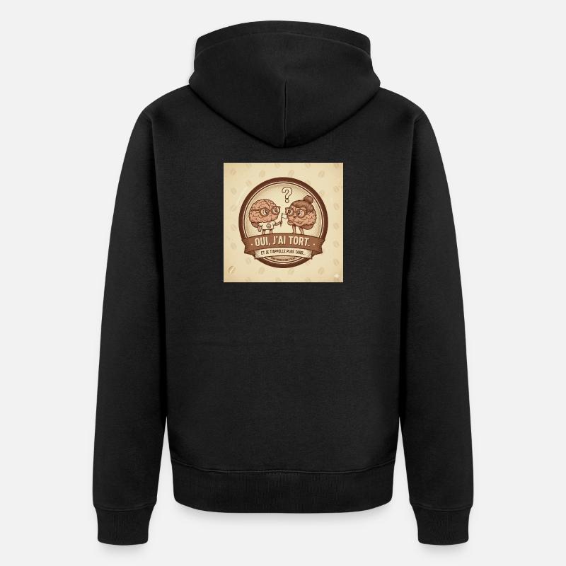 Ich irre mich - Duo Brain - Unisex Premium Bio Zip Hoodie - Schwarz