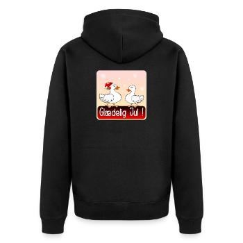 Frohe Weihnachten Weihnachtsgans - Unisex Premium Bio Zip Hoodie - Schwarz - Hinten - Nico (187cm)