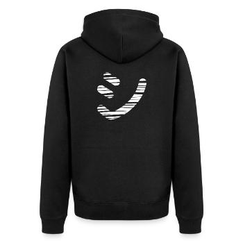 Texte japonais 'シ' (Shi)- Pinceau - Veste à capuche bio Premium Unisexe - noir - Dos - Nico (187cm)