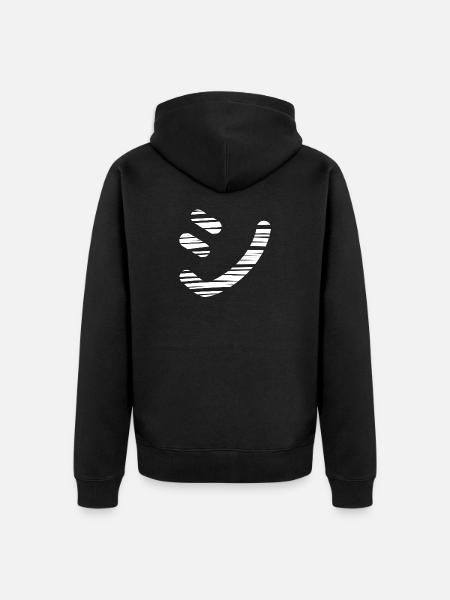 Japanese text 'シ' (Shi)- Brush - Unisex Premium Organic Zip Hoodie - black