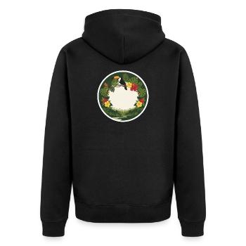 Tropical toucans and circular foliage - Unisex Premium Organic Zip Hoodie - black - Back - Nico (187cm)