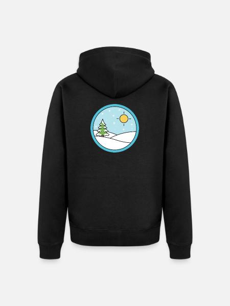 Winter landscape with snow and sun - Unisex Premium Organic Zip Hoodie - black