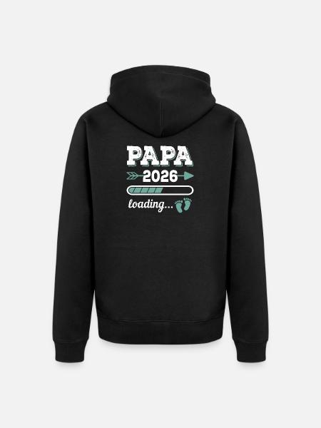 Dad 2026 Loading Father-to-be Gift Idea - Unisex Premium Organic Zip Hoodie - black