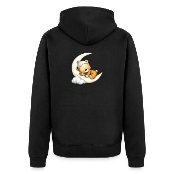 ours en peluche endormi - Veste à capuche bio Premium Unisexe - noir - Dos - Nico (187cm)