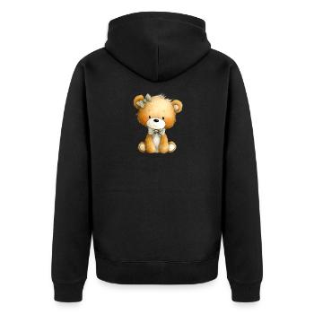 Ours en peluche assis - Veste à capuche bio Premium Unisexe - noir - Dos - Nico (187cm)
