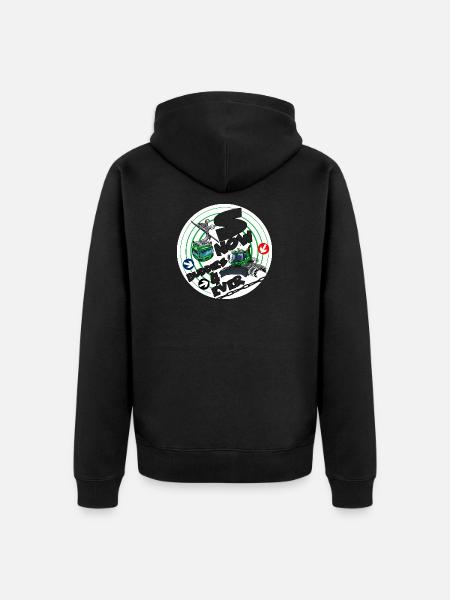 1423-snow_buddies_groen - Unisex Premium Organic Zip Hoodie - black
