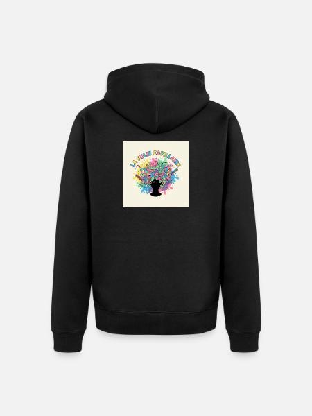 Der bunte Haarwahnsinn - Unisex Premium Bio Zip Hoodie - Schwarz