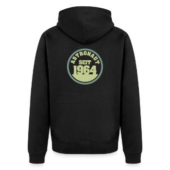 1964 1964 - Unisex Premium Bio Zip Hoodie - Schwarz - Hinten - Nico (187cm)