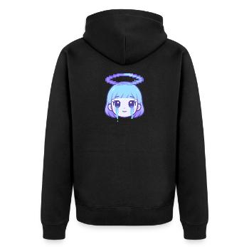 Pixel Halo Crying Girl - Unisex Premium Organic Zip Hoodie - black - Back - Nico (187cm)