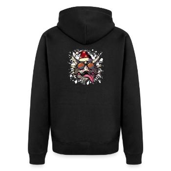 Dinosaure stégosaure Noël drôle - Veste à capuche bio Premium Unisexe - noir - Dos - Nico (187cm)
