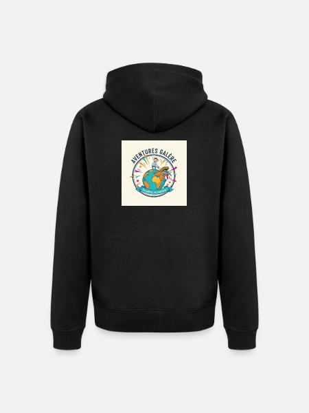 Avventure Galley World in azione - Felpa con cappuccio ecologica premium unisex - nero