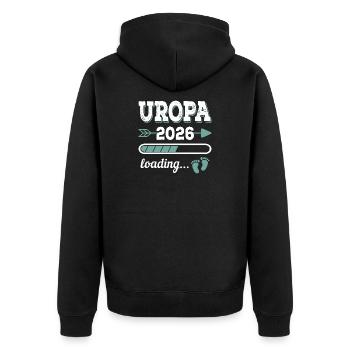 Uropa 2026 Loading Werdender Urgroßvater Geschenk - Unisex Premium Bio Zip Hoodie - Schwarz - Hinten - Nico (187cm)