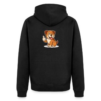 Chien heureux pouces vers le haut - Veste à capuche bio Premium Unisexe - noir - Dos - Nico (187cm)