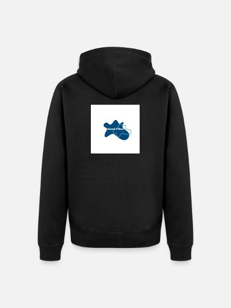 Gute Vibes Blau Logo - Unisex Premium Organic Zip Hoodie - black