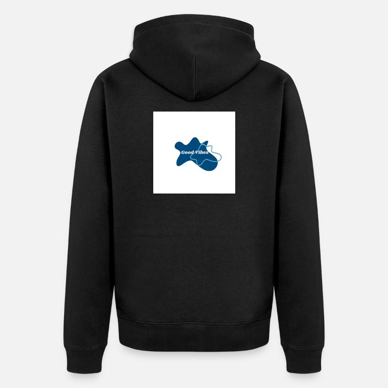 Gute Vibes Blau Logo - Veste à capuche bio Premium Unisexe - noir