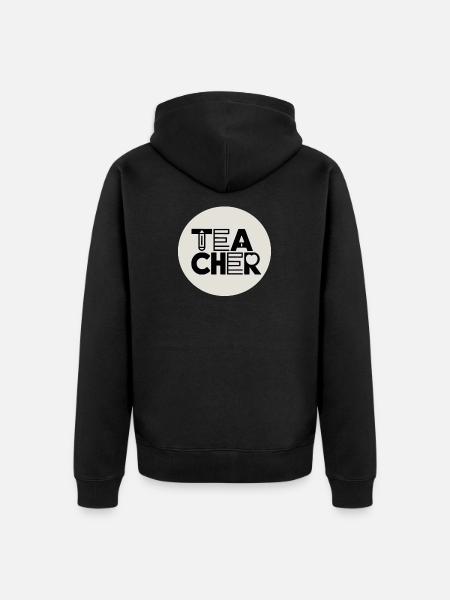 Lehrerdesign mit Bleistift-Typografie - Unisex Premium Bio Zip Hoodie - Schwarz