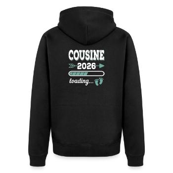 Cousin 2026 Chargement Big Cousin - Veste à capuche bio Premium Unisexe - noir - Dos - Nico (187cm)