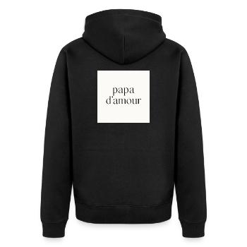 Papa d'amour - Veste à capuche bio Premium Unisexe - noir - Dos - Nico (187cm)