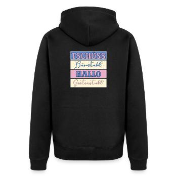 AU REVOIR, BONJOUR JARDIN DE BUREAU - Veste à capuche bio Premium Unisexe - noir - Dos - Nico (187cm)