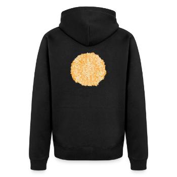 Orangene Tie-Dye Kreismuster - Unisex Premium Bio Zip Hoodie - Schwarz - Hinten - Nico (187cm)