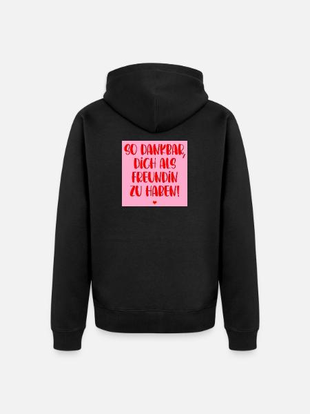 GRATEFUL FRIENDSHIP HEART - Unisex Premium Organic Zip Hoodie - black
