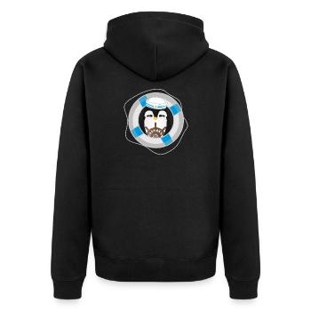 Capitaine pingouin – Motif marin maritime - Veste à capuche bio Premium Unisexe - noir - Dos - Nico (187cm)