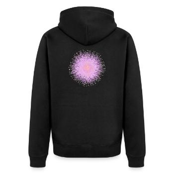 Fleur de mimosa rose – Délicat motif floral - Veste à capuche bio Premium Unisexe - noir - Dos - Nico (187cm)